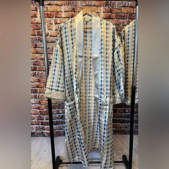 Vintage Midcentury Haband satin pajama set shirt shorts & matching robe 4 piece - Picture 4 of 13